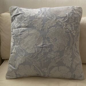 Elegant Gray Floral Throw Pillow